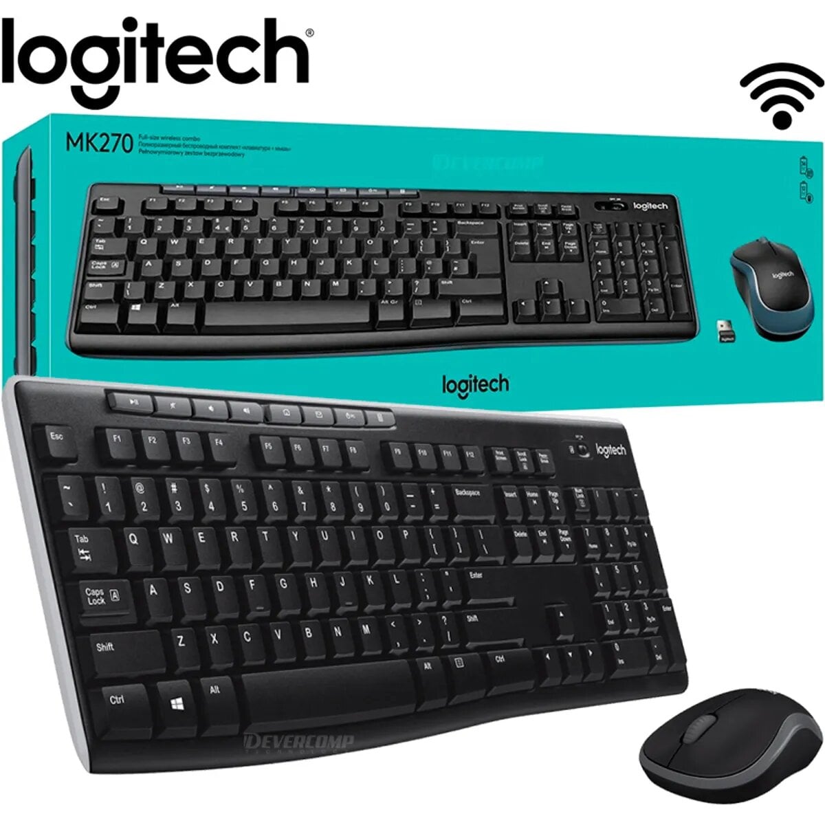 TECLADO LOGITECH + MOUSE MK270 WIRELESS USB BLACK - 3