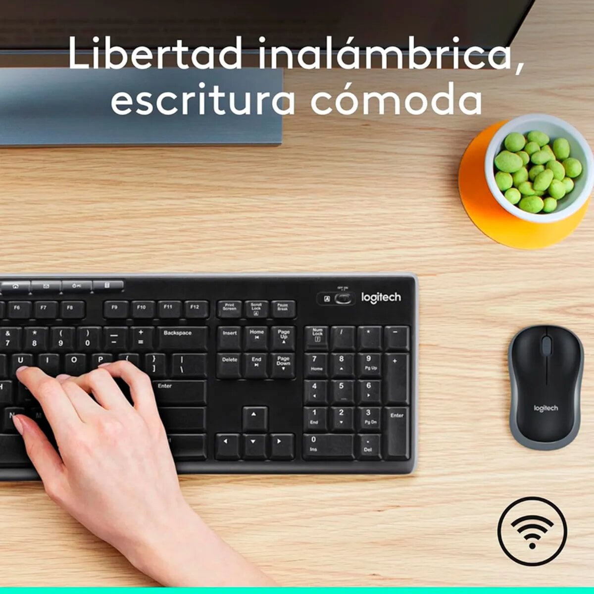 TECLADO LOGITECH + MOUSE MK270 WIRELESS USB BLACK - 4
