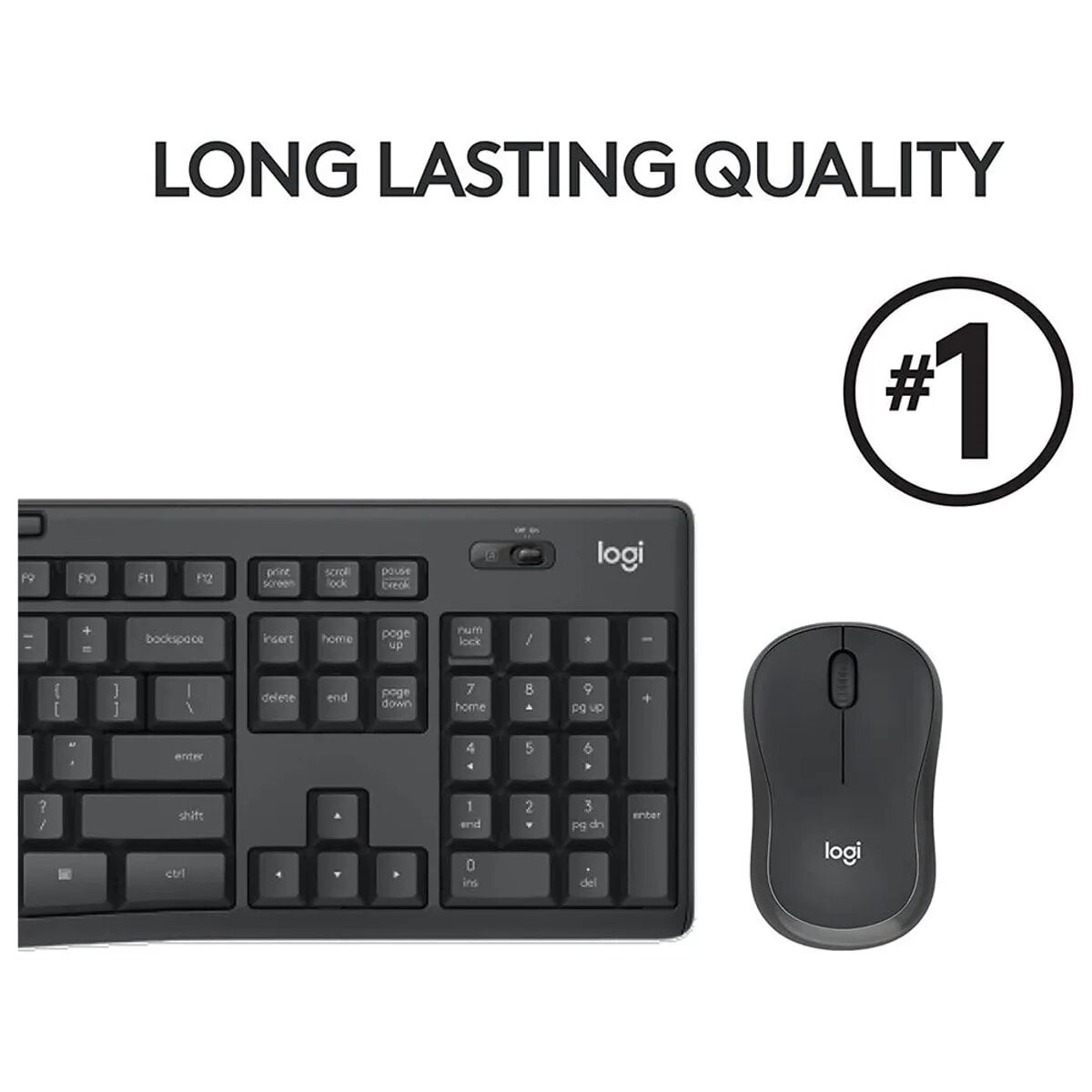 TECLADO LOGITECH + MOUSE MK295 WIRELESS USB BLACK - 4