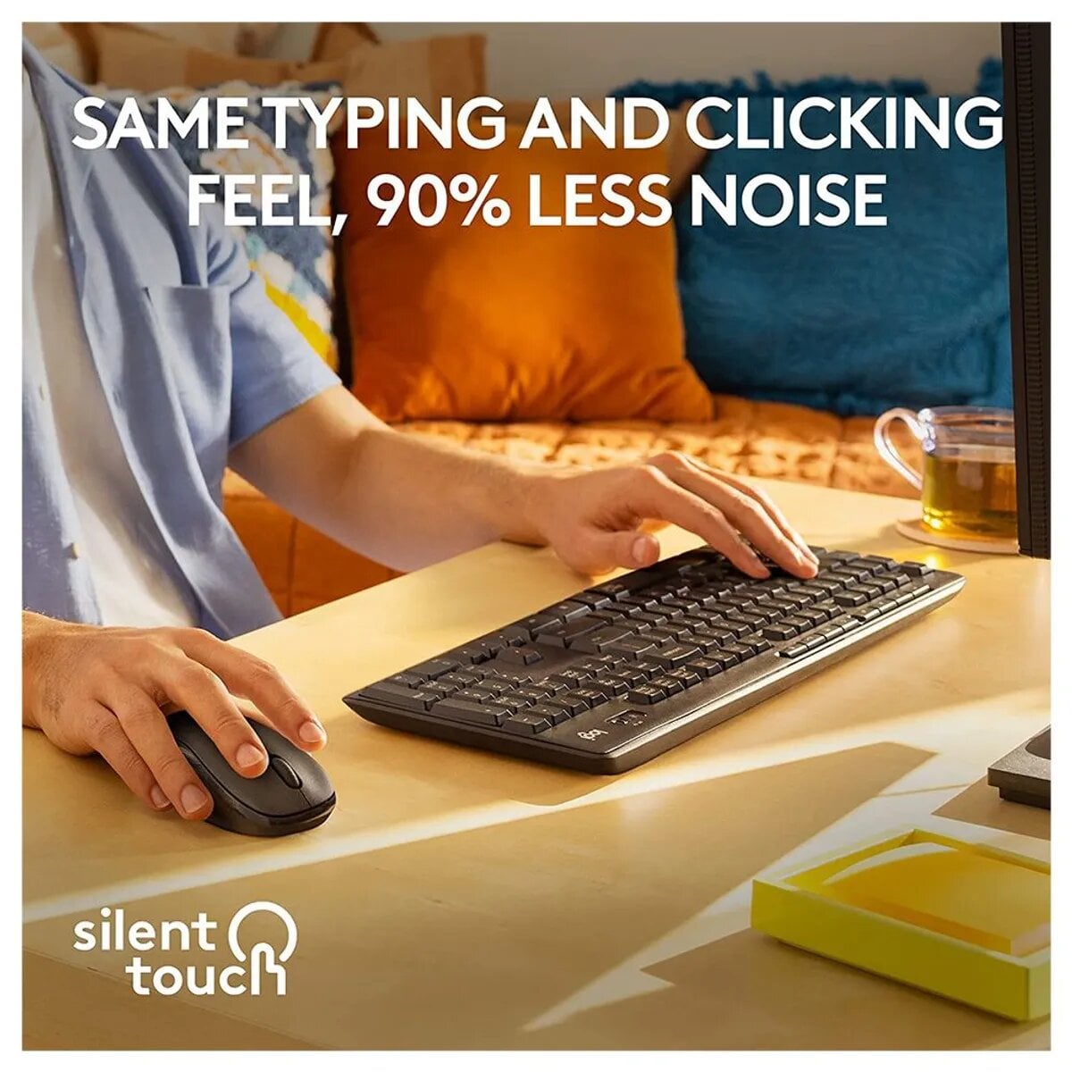 TECLADO LOGITECH + MOUSE MK295 WIRELESS USB BLACK - 5
