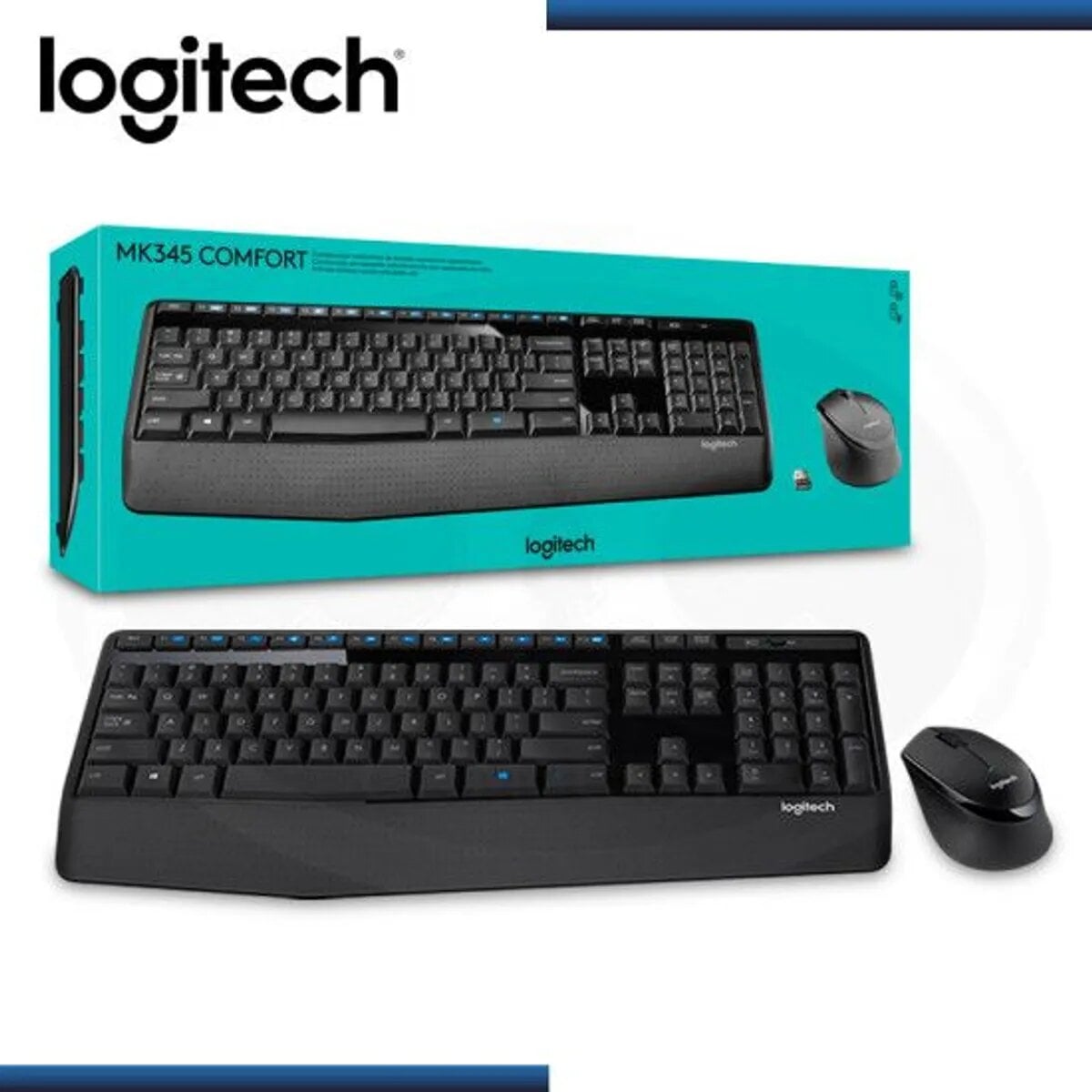 TECLADO LOGITECH + MOUSE MK345 WIRELESS USB SP BLACK - 1
