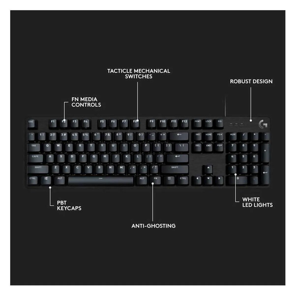 TECLADO LOGITECH G413 SE BLACKLIGHT MECHANICAL GAMING BLACK - 2