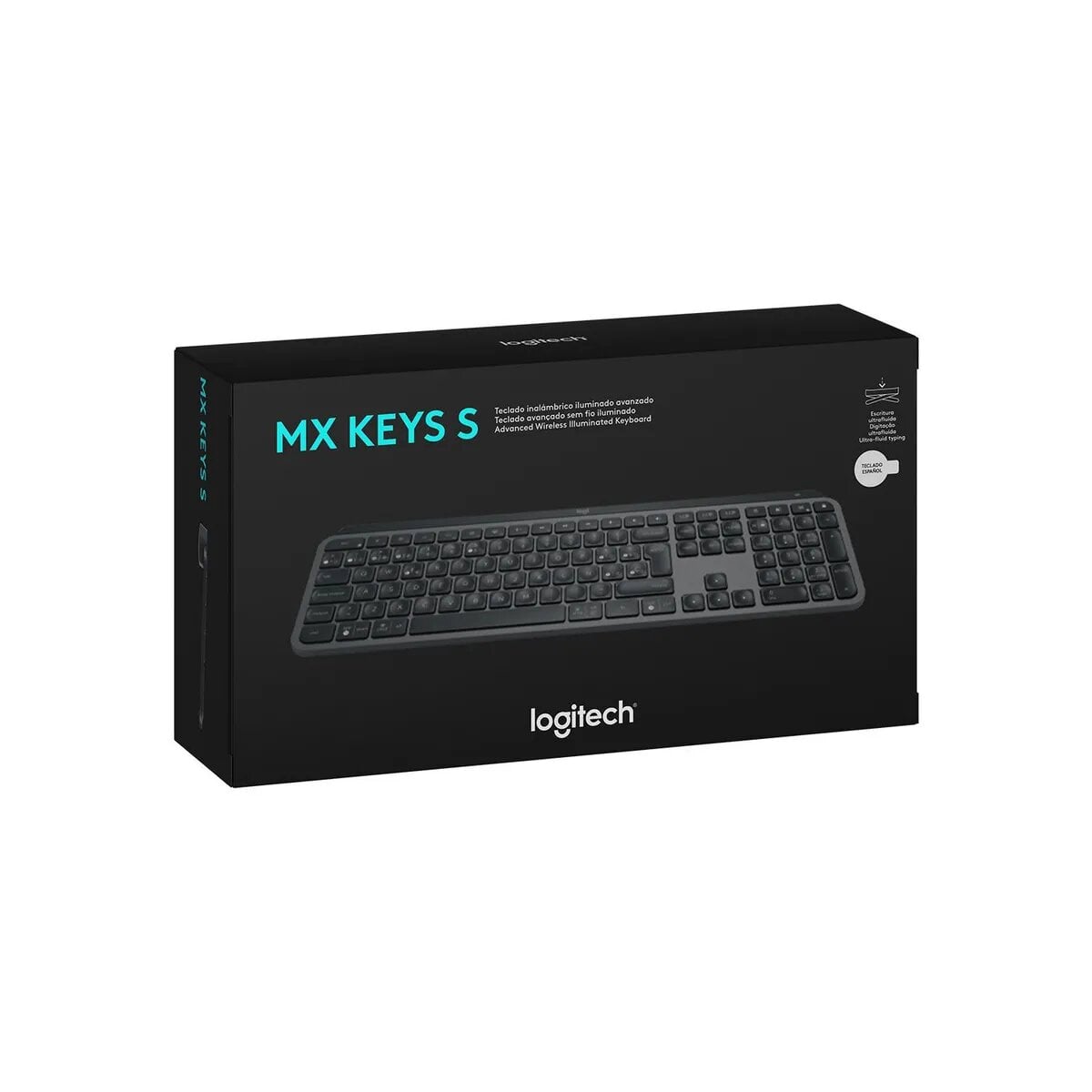 TECLADO LOGITECH MX KEYS S ILLUMINATED WIRELESS / BT BLACK SP - 1