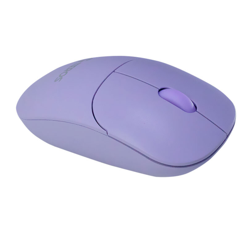 MOUSE ÓPTICO INALÁMBRICO TEROS TE-1219S, 1000 DPI, RECEPTOR USB, 3 BOTONES, COLOR MORADO - 2
