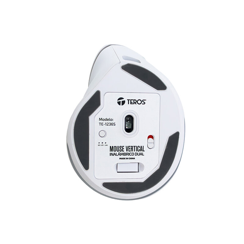 MOUSE INALÁMBRICO TEROS TE-1236S, RGB, BLANCO, 6 BOTONES CON RUEDA - 3