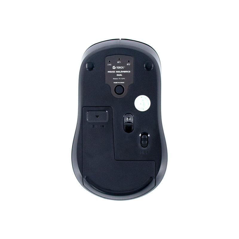 MOUSE INALÁMBRICO TEROS TE-1231S, 2.4GHZ, BT 5.0, 4 BOTONES, USB, NEGRO - 2