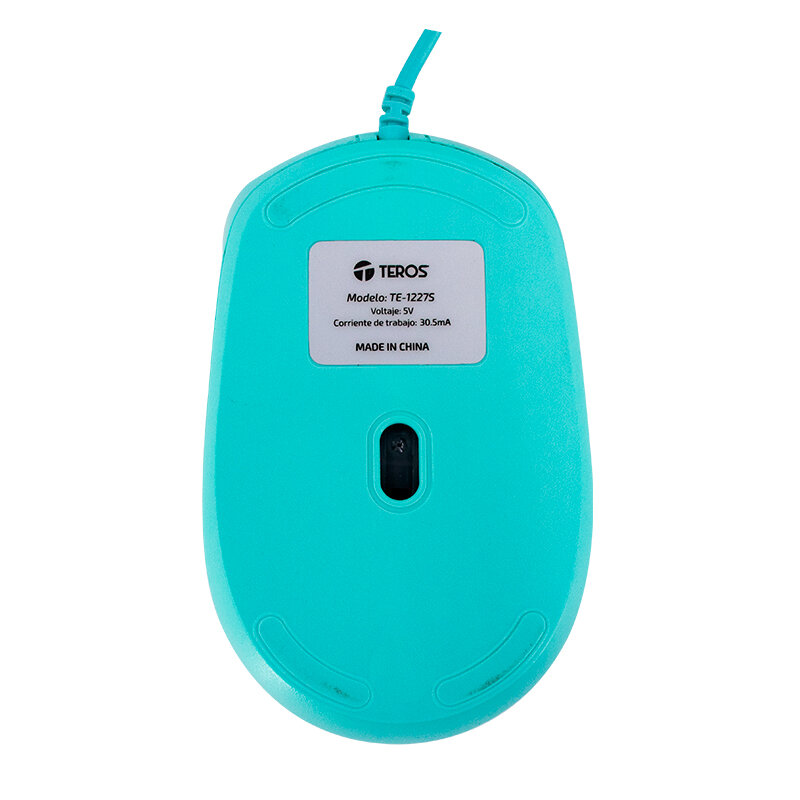 MOUSE ÓPTICO TEROS TE-1227S, 800-1200-1600 DPI, USB, 4 BOTONES, COLOR VERDE - 3