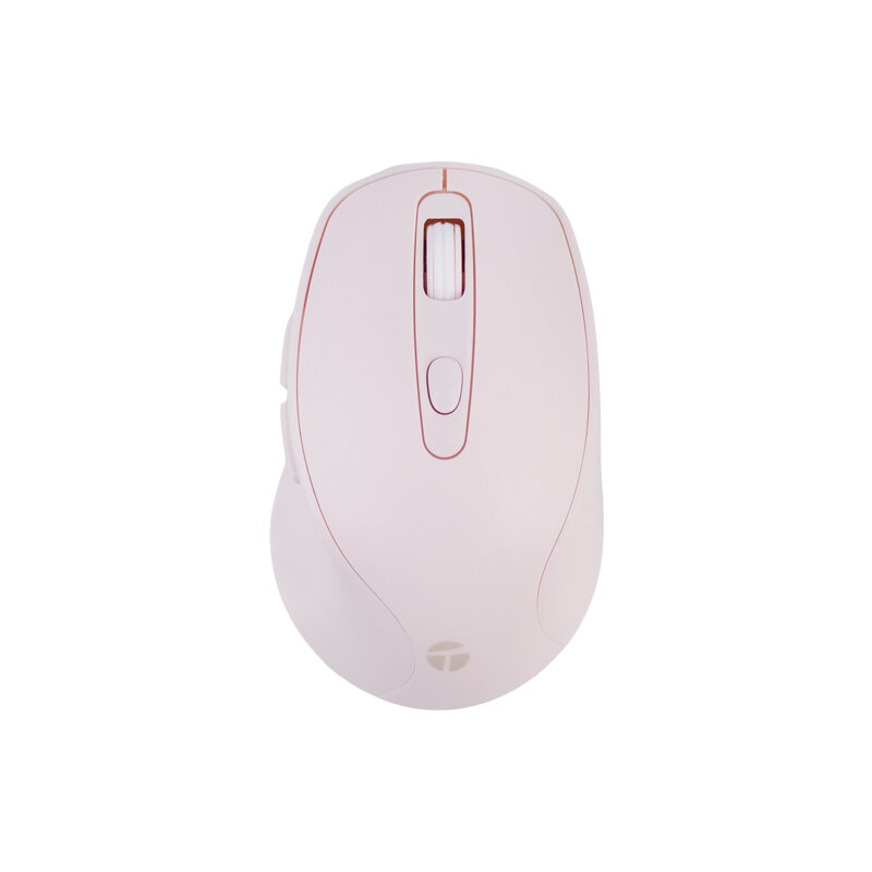 MOUSE INALÁMBRICO TEROS TE-1234S, 2.4GHZ, 6 BOTONES, USB, ROSADO - 1