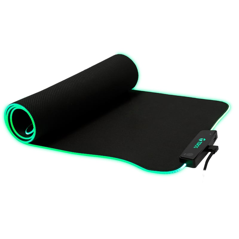 MOUSE PAD GAMER TEROS TE-3013G, RGB, USB A TIPO C, NEGRO - 1