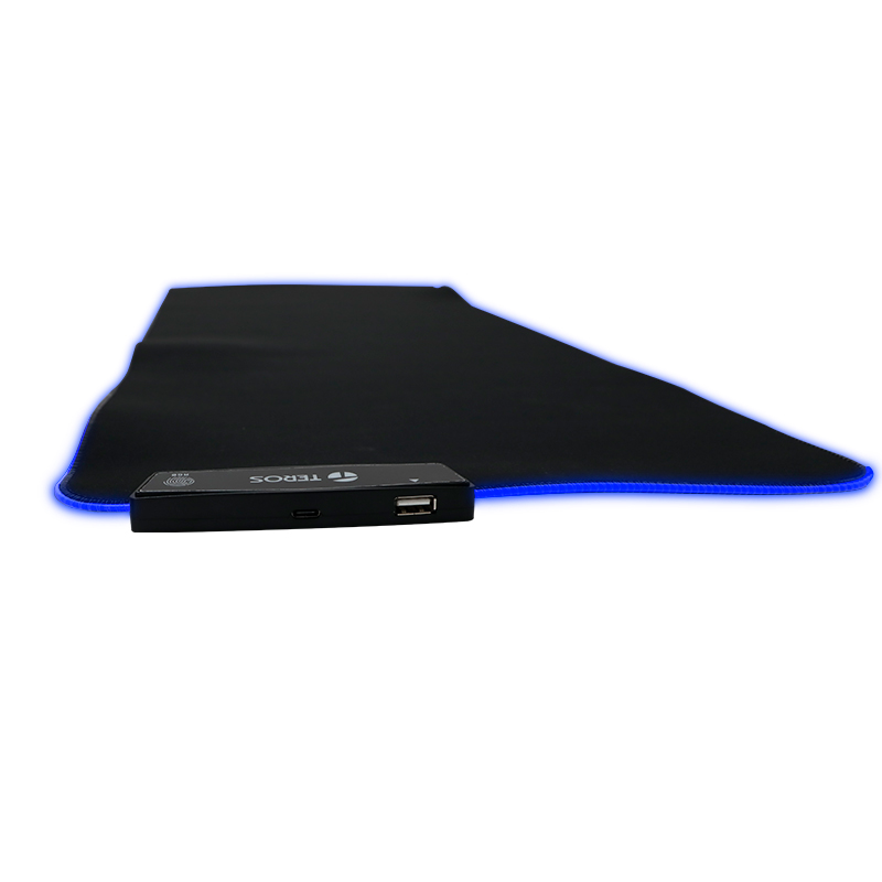 MOUSE PAD GAMER TEROS TE-3013G, RGB, USB A TIPO C, NEGRO - 2