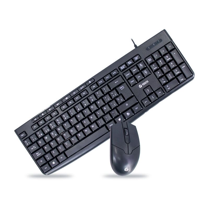 KIT TECLADO Y MOUSE TEROS TE-5012S, USB, 1000 DPI, 3 BOTONES, 105 + 8 TECLAS, NEGRO - 1