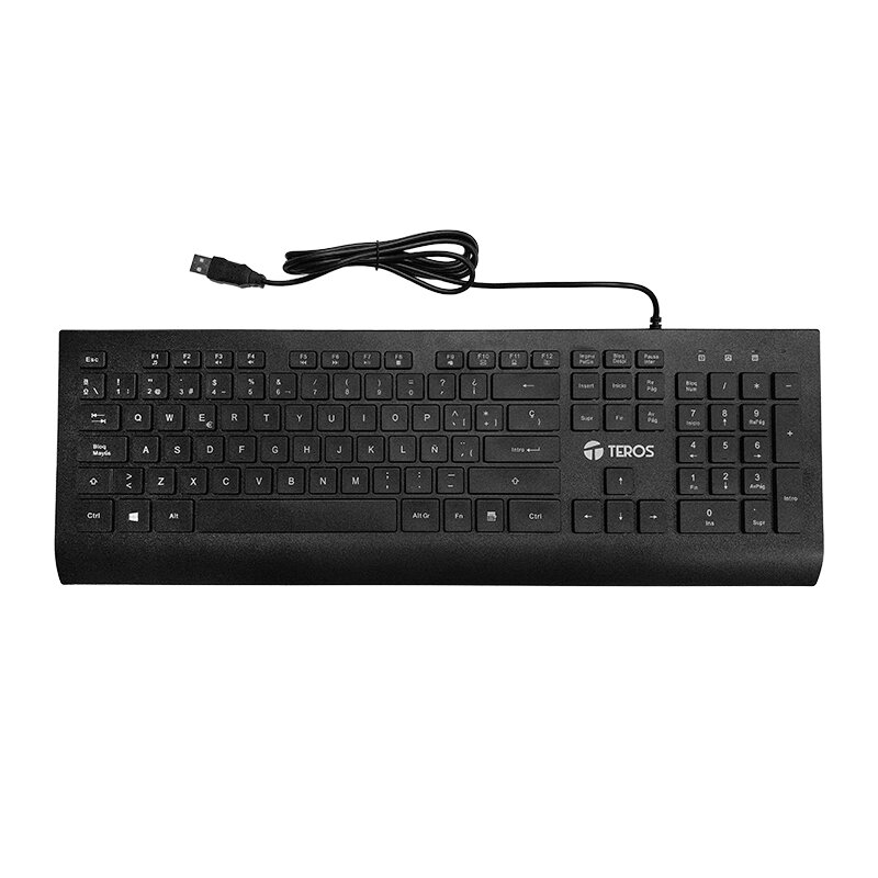 KIT TECLADO Y MOUSE TEROS TE-5010CS, USB, 1000-2000 DPI, 4 BOTONES, 105, TECLA FN, NEGRO - 1