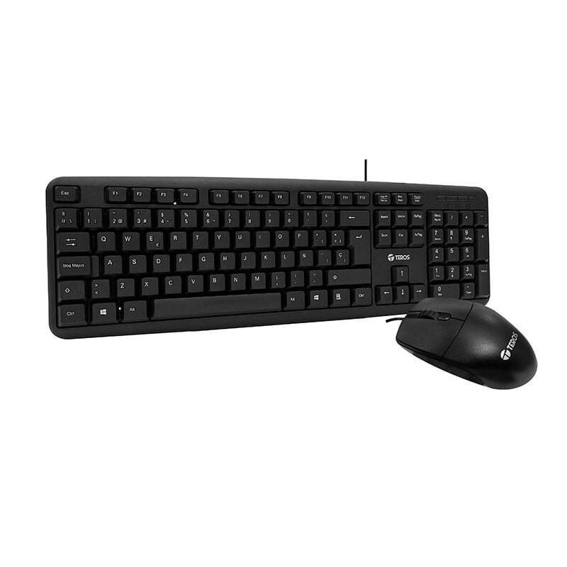 KIT TECLADO Y MOUSE TEROS TE-4062N, USB, ACABADO ELEGANTE, NEGRO, ESPAÑOL / ÓPTICO - 1