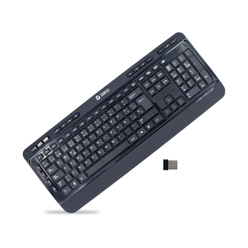 TECLADO INALÁMBRICO TEROS TE-4074CS, 2.4GHZ, USB, NEGRO - 1