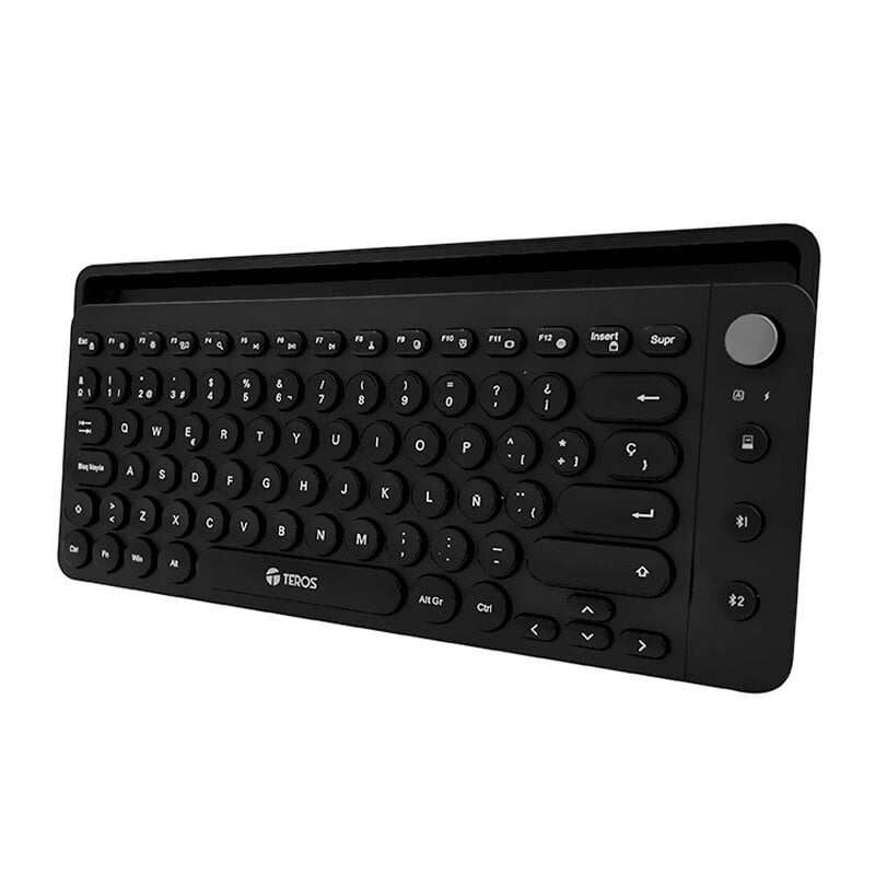 TECLADO INALÁMBRICO TEROS TE-4064N, 2.4 GHZ, BLUETOOTH 3.0 / 5.2, 80 TECLAS, NEGRO - 1