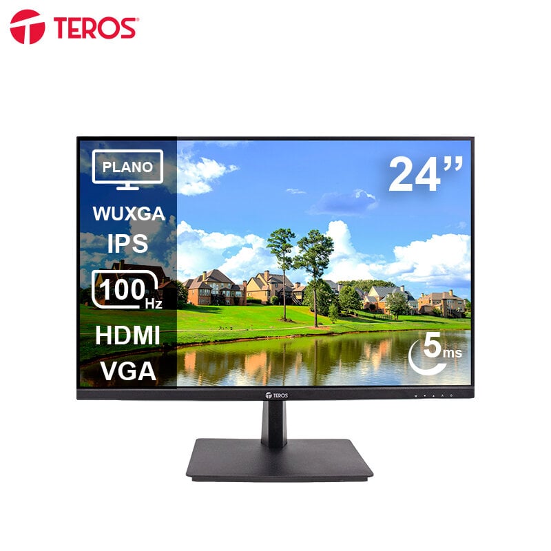 MONITOR PLANO TEROS TE-2420CS, 24' WUXGA IPS, 100HZ, 5MS, HDMI, VGA - 1