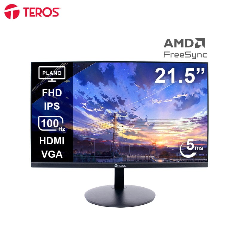 MONITOR PLANO TEROS TE-2130CS 21.5' FHD IPS 100HZ 5MS HDMI VGA - 1