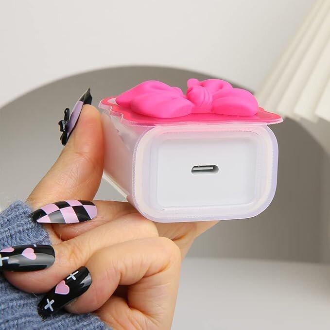 PROTECTOR O CASES DE CARGADOR PARA IPHONE (LAZO FUCSIA) - 5