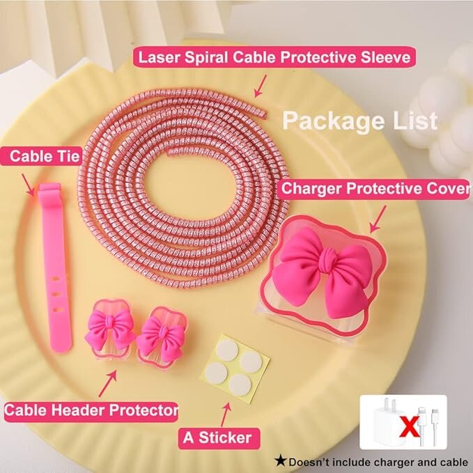 PROTECTOR O CASES DE CARGADOR PARA IPHONE (LAZO FUCSIA) - 6