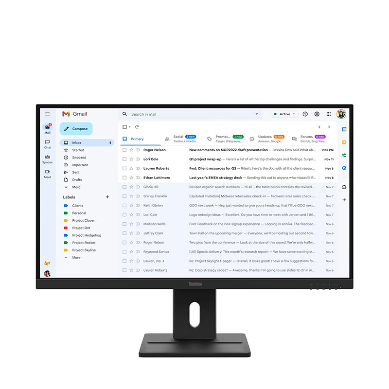 MONITOR LENOVO THINKVISION E27-40, 27' WLED/FHD/IPS/HDMI X1/DP X1/VGA X1 - 1