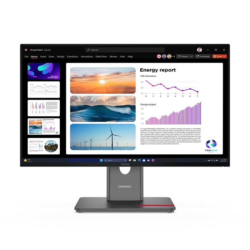 MONITOR PLANO LENOVO THINKVISION P24Q-40, 23.8' QHD / IPS / HDMI / DP / DP-OUT / USB-A / USB-B / USB-C - 1