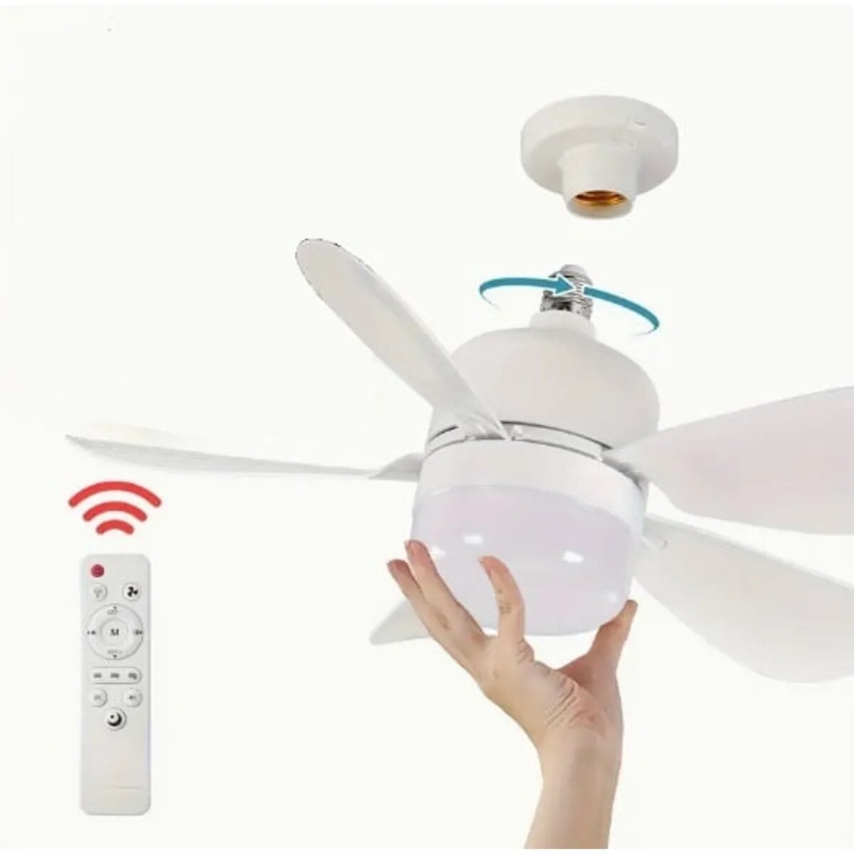 LÁMPARA VENTILADOR DE TECHO MULTIFUNCIÓN FOCO 5 ASPAS CNTROL - 1