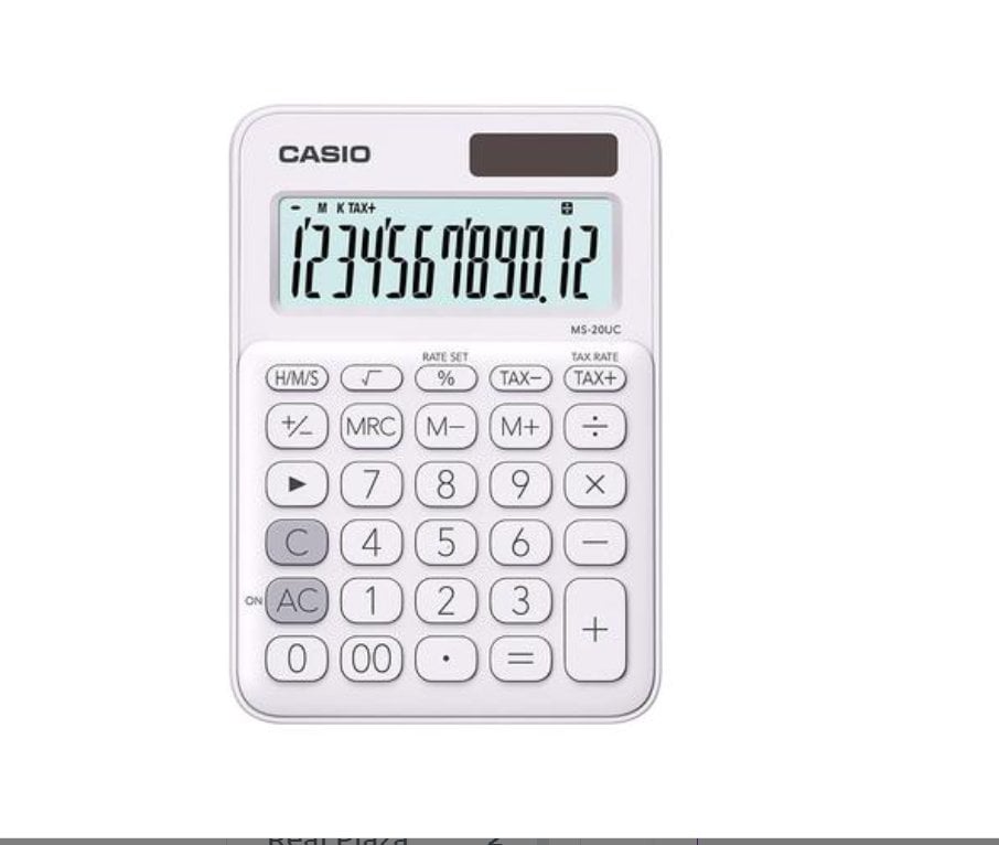 CALCULADORA CASIO DE ESCRITORIO COLOR BLANCO MS-20UC-WE - 1
