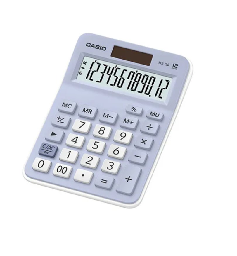 CALCULADORA DE ESCRITORIO CASIO MX-12B-LB CELESTE - 2