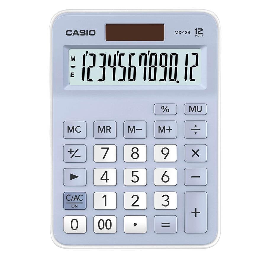 CALCULADORA DE ESCRITORIO CASIO MX-12B-LB CELESTE - 3