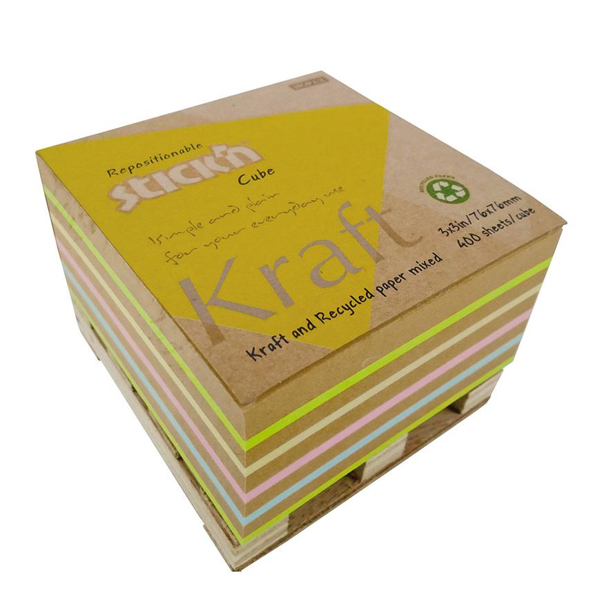 NOTAS ADHESIVAS STICK'N NOTES 76 X 76 MM KRAFT 400 HOJAS + PALLET - 1