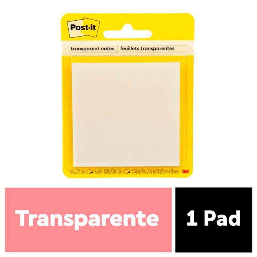 NOTAS ADHESIVAS 3M POST-IT 76 X 76 MM TRANSPARENTE 36 HOJAS - 1