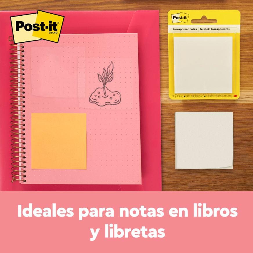 NOTAS ADHESIVAS 3M POST-IT 76 X 76 MM TRANSPARENTE 36 HOJAS - 3