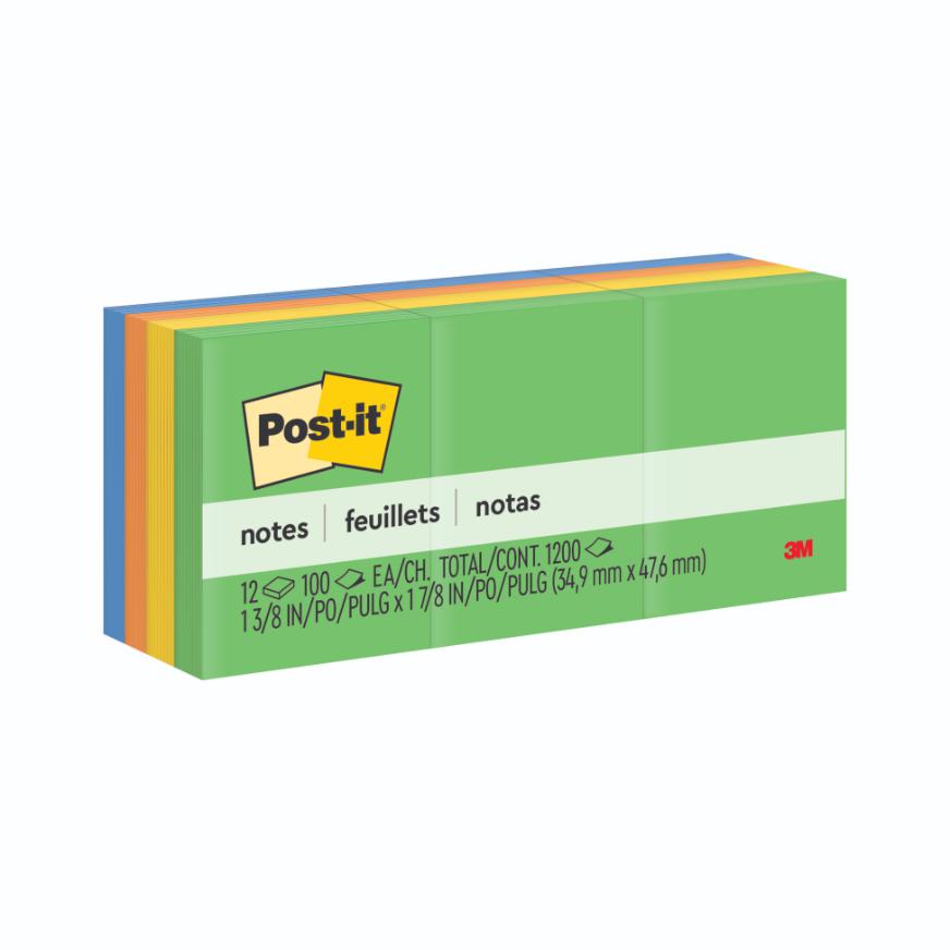 NOTAS ADHESIVAS 3M POST-IT 34.9 X 47.6 MM MULTICOLOR 1200 HOJAS - 1