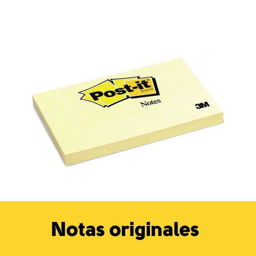NOTAS ADHESIVAS 3M POST-IT 76 X 127 MM AMARILLO 100 HOJAS - 1