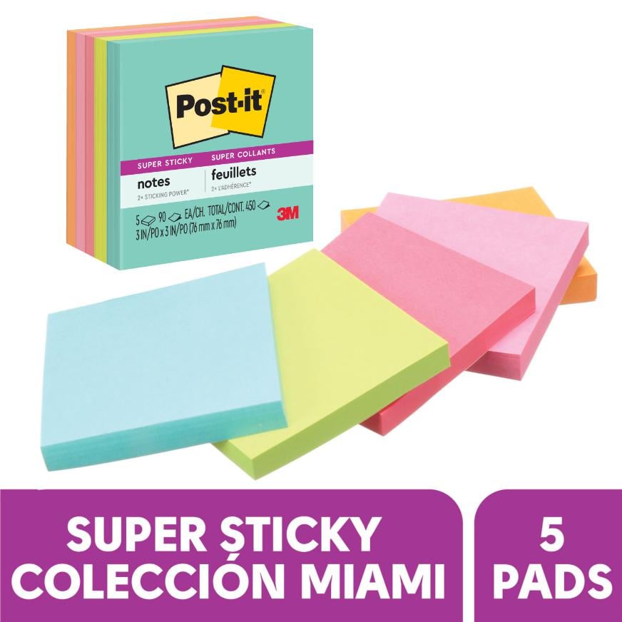 NOTAS ADHESIVAS 3M POST-IT 76 X 76 MM MULTICOLOR 450 HOJAS - 1