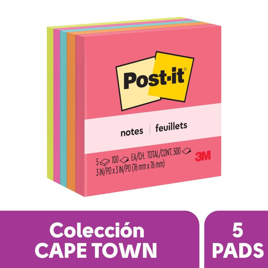 NOTAS ADHESIVAS 3M POST-IT 76 X 76 MM MULTICOLOR 500 HOJAS - 1