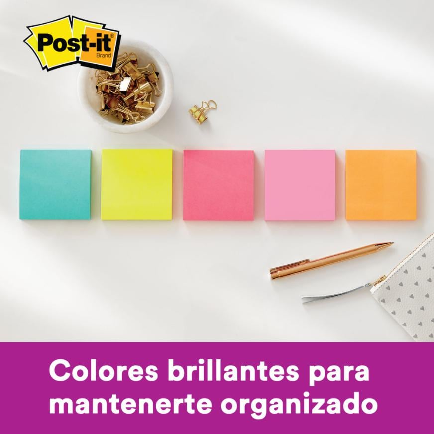 NOTAS ADHESIVAS 3M POST-IT 76 X 76 MM MULTICOLOR 500 HOJAS - 3