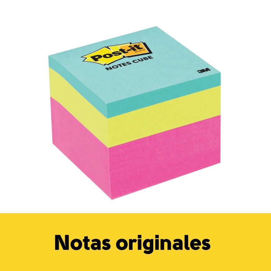 NOTAS ADHESIVAS 3M POST-IT 47.6 X 47.6 MM COLORES NEÓN MULTICOLOR 400 HOJAS - 1
