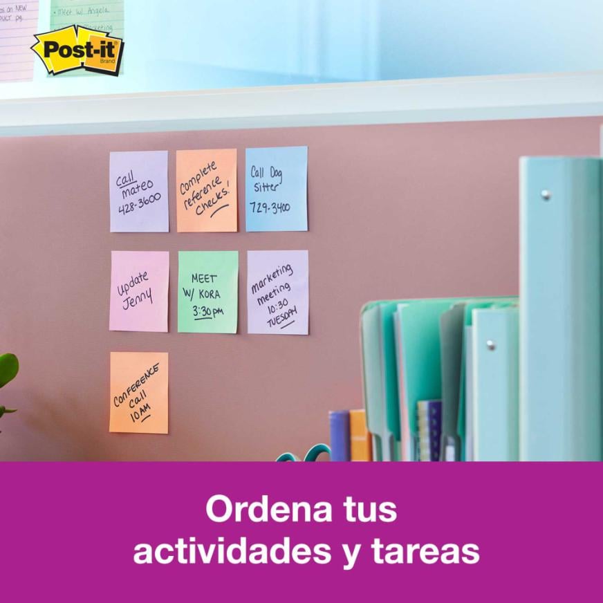 NOTAS ADHESIVAS 3M POST-IT SUPER STICKY 76 X 76 MM COLORES FRUTALES 450 HOJAS - 2