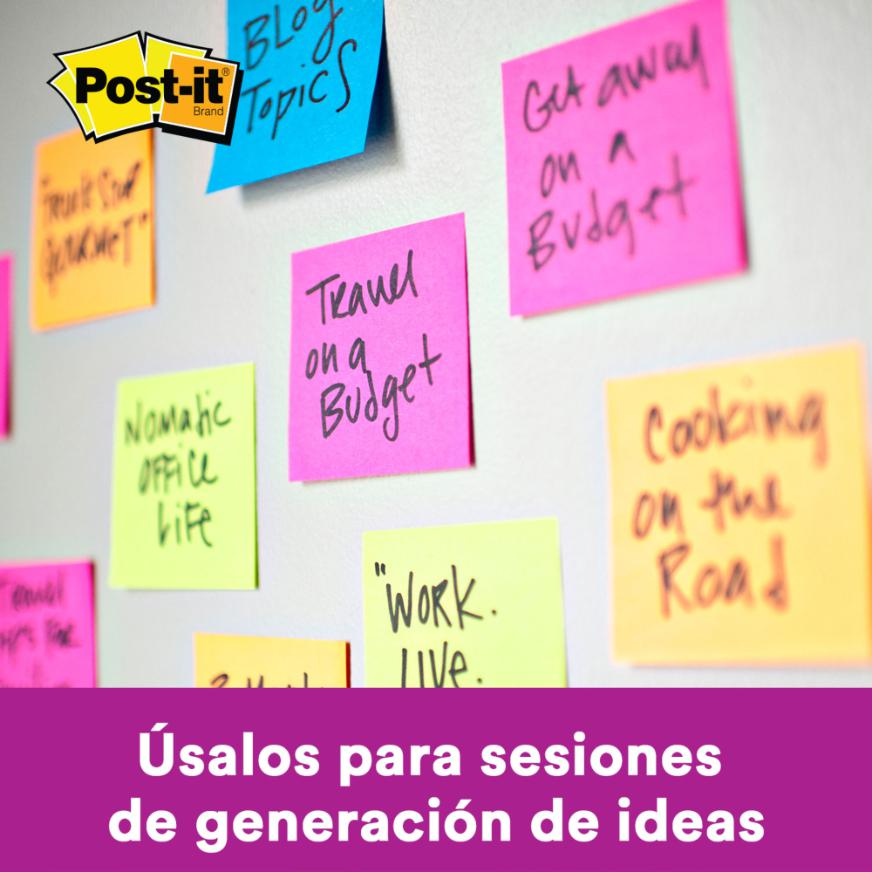 NOTAS ADHESIVAS 3M POST-IT SUPER STICKY 76 X 76 MM MULTICOLOR 450 HOJAS - 3