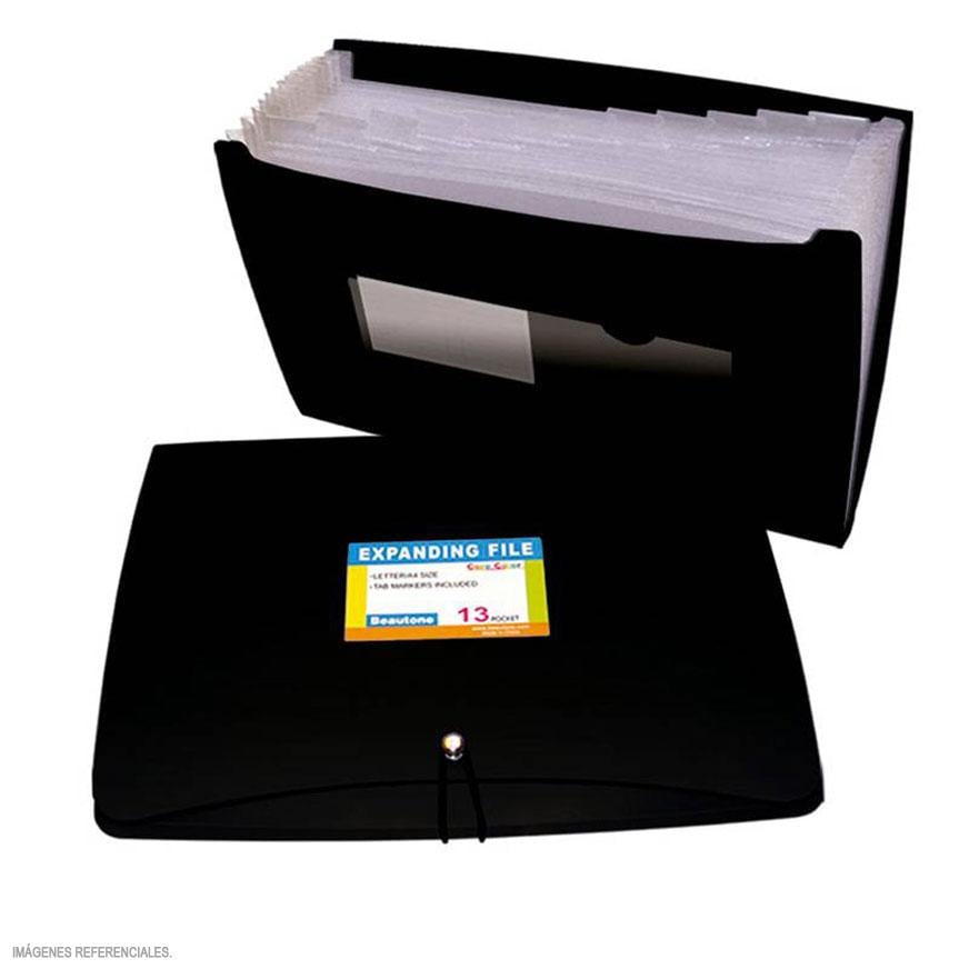 ARCHIVADOR ACORDEÓN BEAUTONE A4 CORE NEGRO - 1