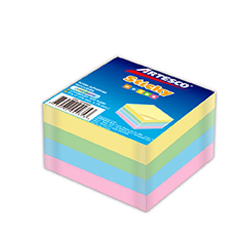 NOTAS ADHESIVAS ARTESCO 75 X 75 MM COLORES PASTEL MULTICOLOR 400 HOJAS - 1