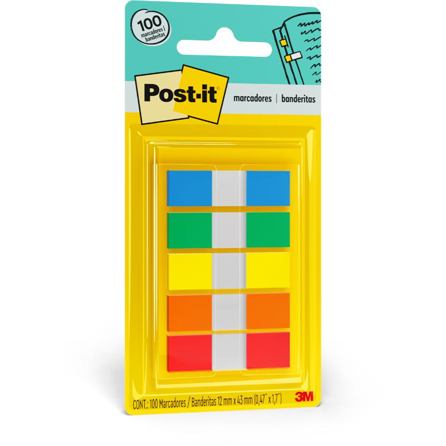 BANDERITAS ADHESIVAS 3M POST-IT 683-5CF 12 X 43 MM 100 HOJAS - 1