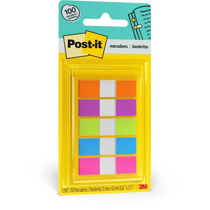 BANDERITAS ADHESIVAS 3M POST-IT 683-5CB 12 X 43 MM 100 HOJAS - 1