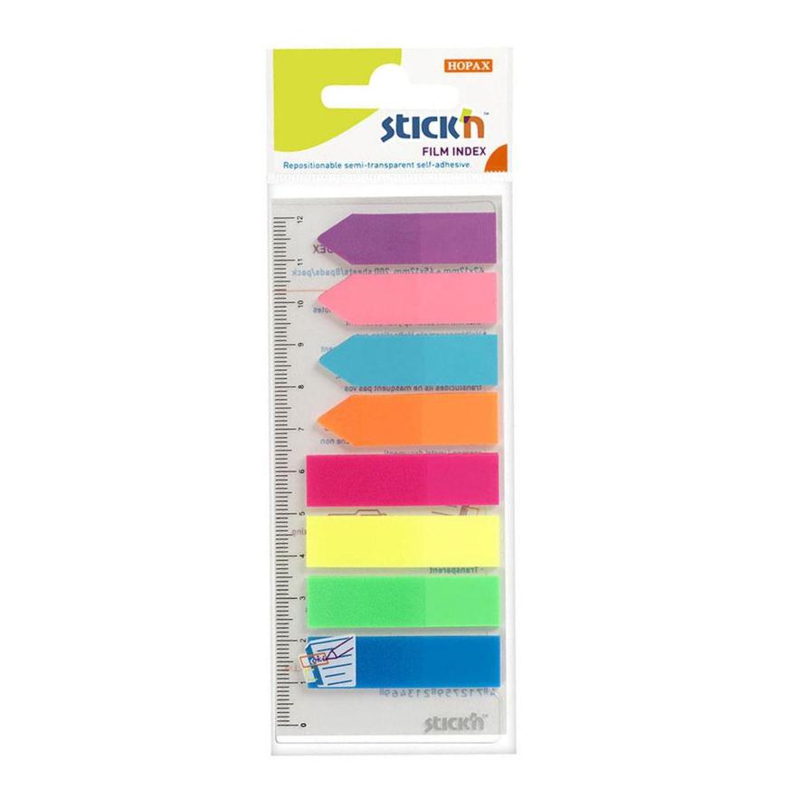 INDEX TIPO BANDERITAS STICK'N NOTES COLORES NEÓN 8 PADS 25 HOJAS - 1