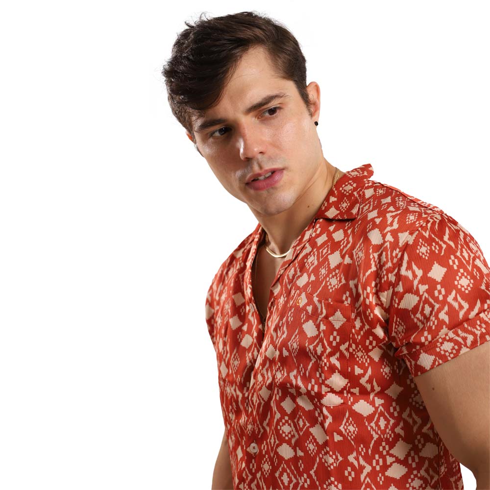 CAMISA MANGA CORTA HOMBRE TROPIKL SUNSET HAWAIANA  SLIM FIT - 5