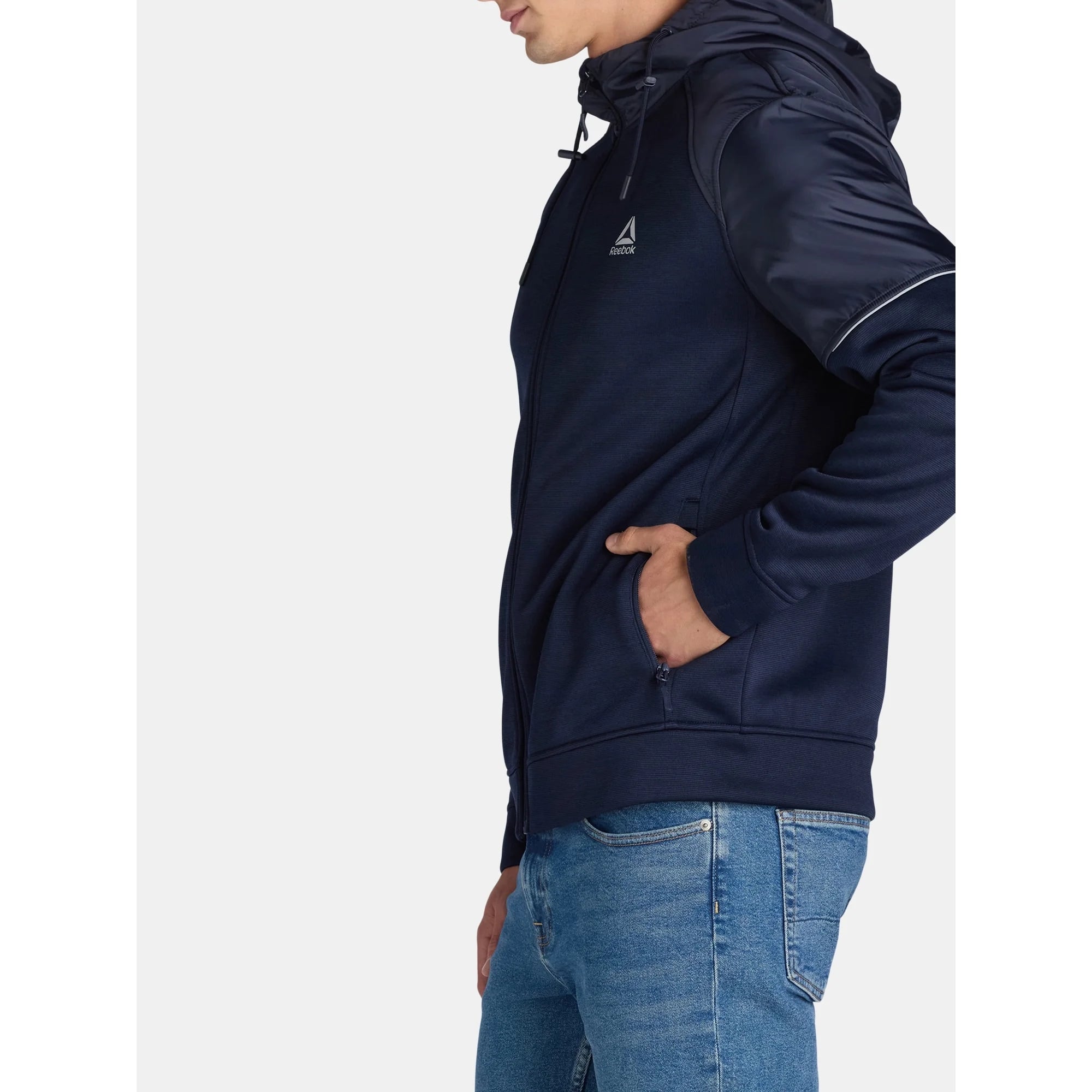 CASACA CHAQUETA REEBOK TIPO SUETER INTERIOR ABRIGADOR- AZUL - 5