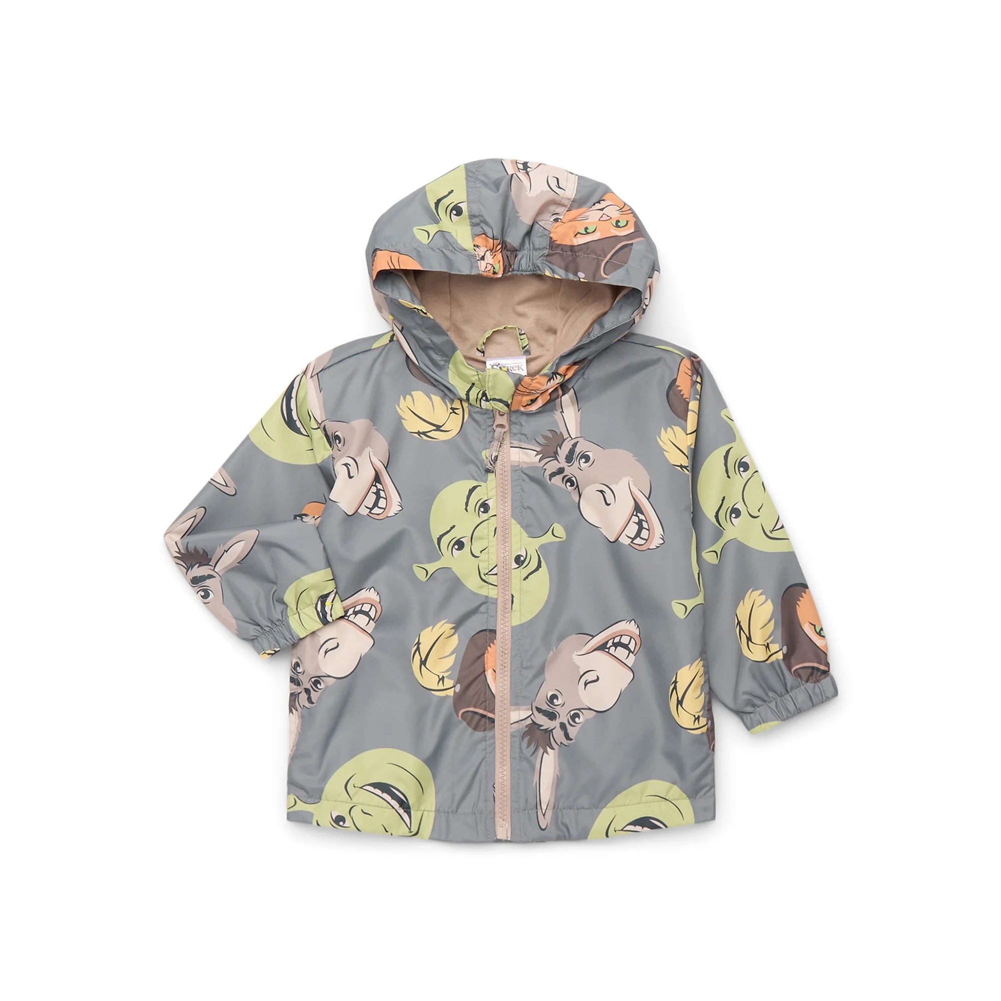 CORTAVIENTO SHREK INFANTIL NIÑOS CON CAPUCHA - 1