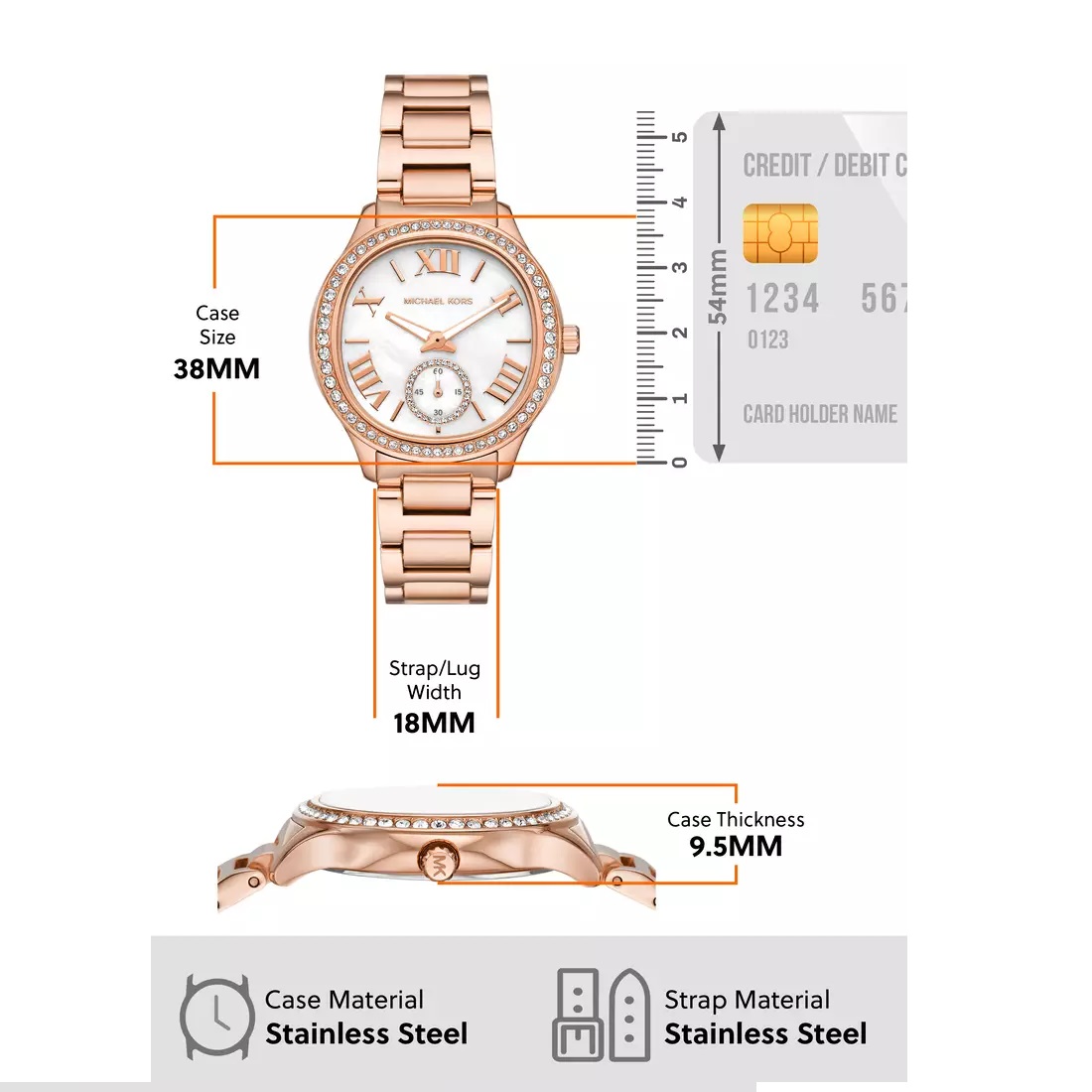 RELOJ MICHAEL KORS DORADO ROSA - 58 MM - 7