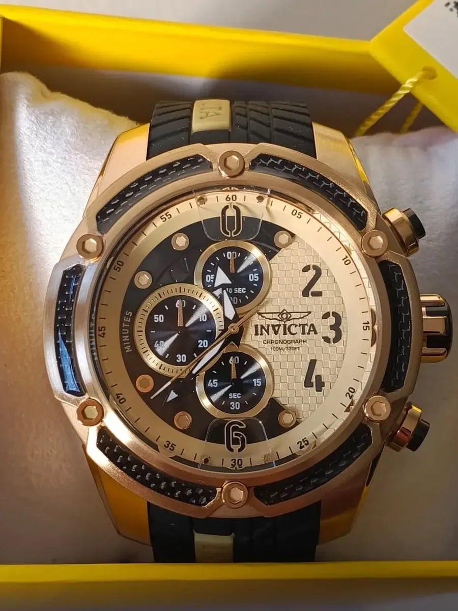 RELOJ INVICTA S1 RALLY IN 36432 CRONOGRAFO NEGRO/DORADO 52.5 MM - 3
